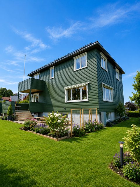 Dickaunsvingen 8 sett fra hagen